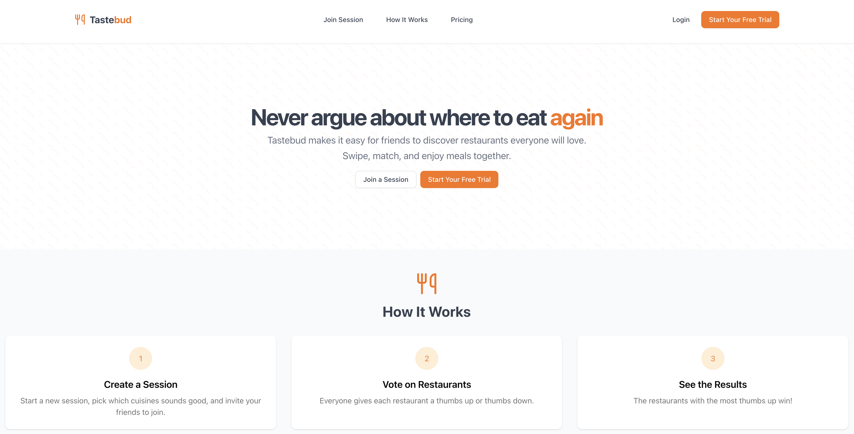 Tastebud application preview